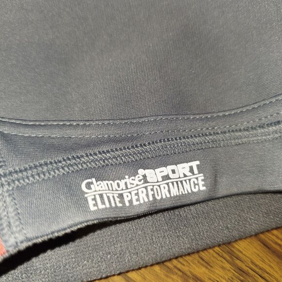 GLAMORISE SPORT ELITE Sz 50G NWOT MagicLift Orange Gray Sports Bra Wireless - Picture 4 of 12